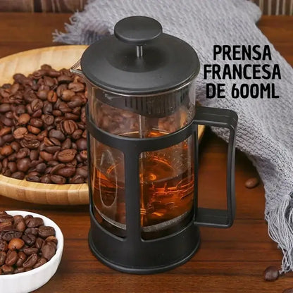 Combo Molino Eléctrico y Prensa Francesa 600ml: Disfruta Café de Calidad Superior en Minutos